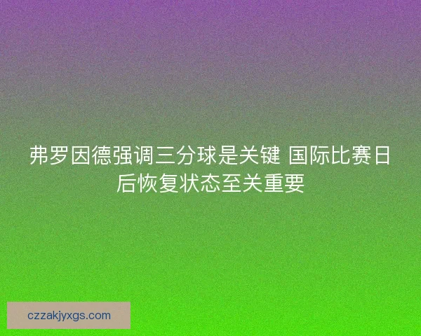 弗罗因德强调三分球是关键 国际比赛日后恢复状态至关重要